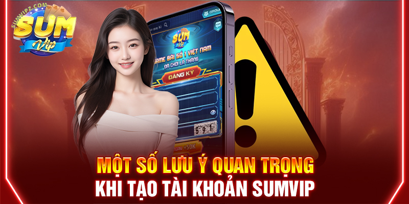 Một số lưu ý quan trọng khi tạo tài khoản Sumvip